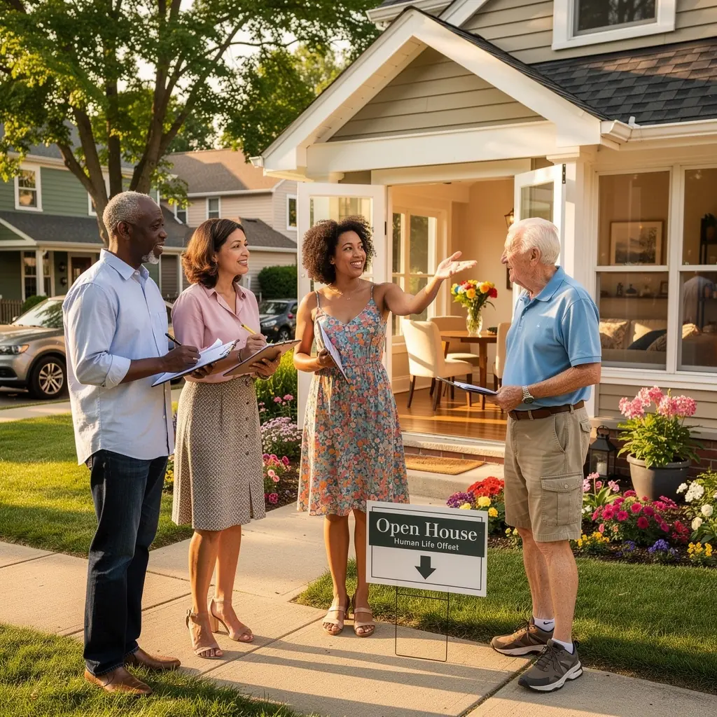 Zespół agentów nieruchomości omawiających szczegóły oferty.