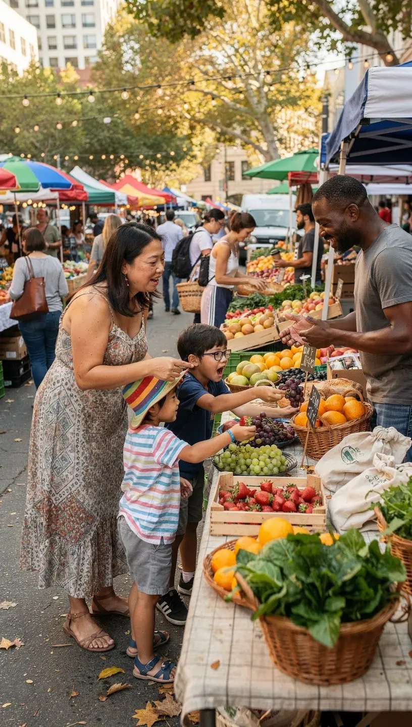 Zbliżenie na mapę turystyczną z oznaczonymi atrakcjami dostępnymi dla rodzin.