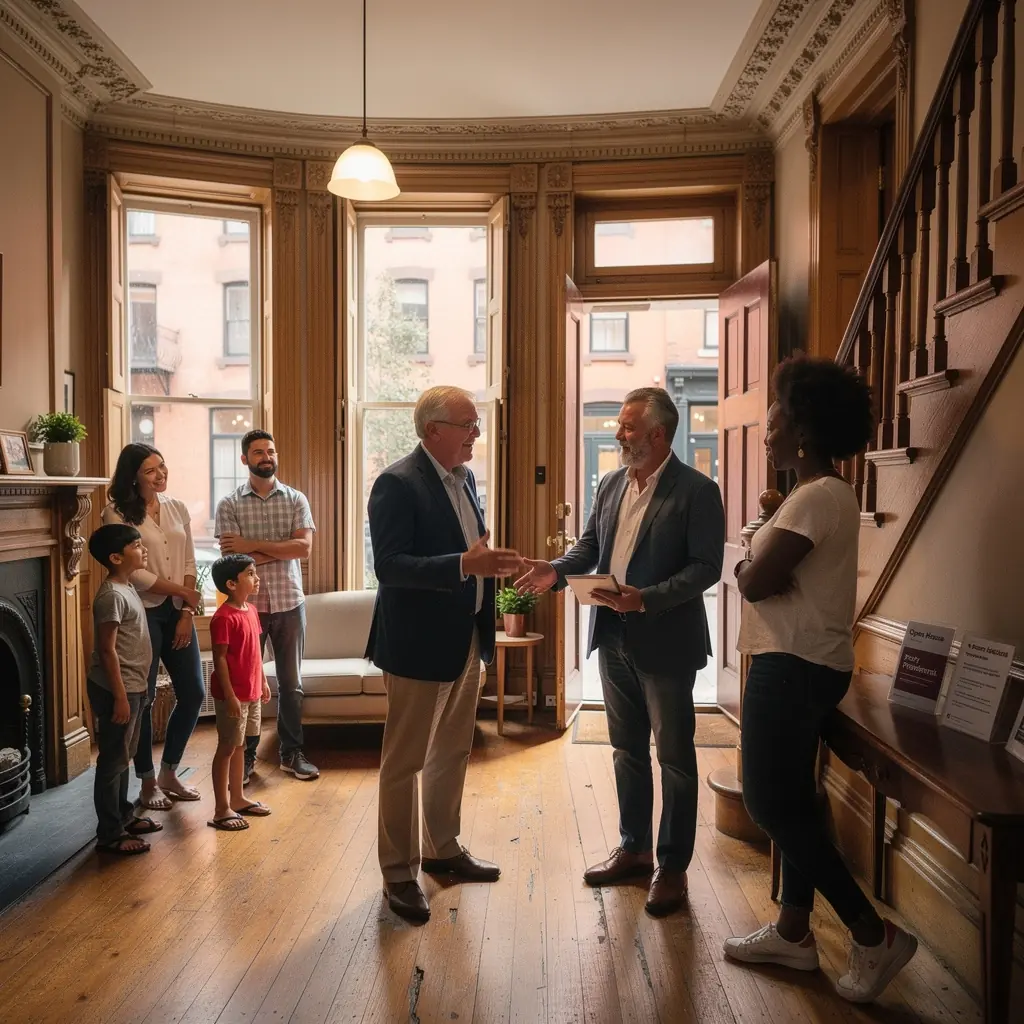 Osoba przeglądająca oferty mieszkań na tablecie.